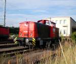 346 502 der Erfurter Bahn Service stand am 28.06.2008 abgestellt im Vorfeld des Bahnhofs Sangerhausen.