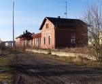 Ehemaliger Inselbahnhof Schönberg/Vogtland - Bis zum Bau der 1888 eröffneten Bahnstrecke nach Schleiz war in Schönberg nur eine unbedeutende Station an der Bahnstrecke Leipzig - Hof