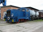 Riffel 15 alias V 23 082 bespannt mit Gterwagen im Eisenbahn und Technikmuseum Schwerin am 07.07.2007