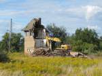 Stellwerk W 4 des ehemaligen Gterbahnhofs Schwerin wird abgerissen !! Am 12.09.2012