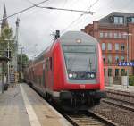 RE 1 (RE 4315) von Hamburg Hbf nach Rostock Hbf gschoben von der 112 156-5 in Schwerin Hbf am 29.06.2013
