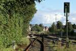 Der alte Zustand: Kreuzung der ehemaligen Schleswiger Kreisbahn (Strecke Schleswig-Sderbrarup-Kappeln, ex KBS 135, nunmehr Angelner Museumseisenbahn im Abschnitt Sderbrarup-Kappeln) mit der