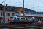 145 030, Siegen Hbf, 07.01.2022, Aufgerüstet vor dem Lokschuppen Siegen