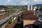 Blick auf den Siegener Hbf, am 03.09.2011, von dem Parkdeck der City Galerie.