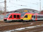 Deutsche Bahn und die Hessische Landesbahn warten auf weitere Einstze. Siegen Hbf. 16.03.2013.