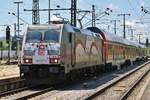 146 227-4 erreicht am 30.05.2019 mit dem RE4721 von Karlsruhe Hauptbahnhof nach Konstanz den Bahnhof Singen(Hohentwiel).