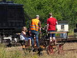 Draisinenfahrt am 29.06.2019 beim Bahnhofsfest zum Thüringentag in Sömmerda.