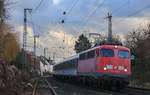 Am 13.01.2021 zog 115 459 die RB48 nach Wuppertal-Oberbarmen durch Solingen. 