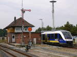 LINT 41 erixx 648 477 Der Heidesprinter als erx83009 Bremen - Uelzen bei Einfahrt auf Gleis 2 in Soltau; 30.08.2017
