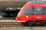 Neu trifft auf Alt! 52 8154-8 traf am 22.06.19, in Sonneberg(Thür)Hbf, auf 442 272/772  Gemeinde Breitengüßbach .