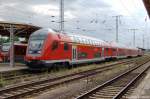 Auf Gleis 4 im Stendaler Hbf steht der RE20 (RE 17715) nach Magdeburg Hbf und fhrt dort als RB43 (RB 17635) weiter nach Halle(Saale) Hbf.