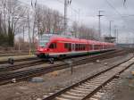 Einfahrender RE 33312 aus Binz der,am 09.April 2010,von 429 027 gefahren wurde,beim Erreichen der Endstation Stralsund.