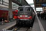 Mit IC 186 (Zürich HB - Stuttgart) stand am 06.11.2015 die 115 509-2  80 Jahre Auto im Zug  im Zielbahnhof und wird in kürze ihren Zug ins BW Rosenstein schieben.