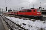 111 019-6 erreicht am 4.1.2019 mit der RB19226 von Süßen den Stuttgarter Hauptbahnhof.