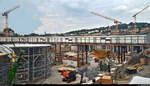 Smartphone-Aufnahme der Bauarbeiten in Stuttgart Hbf im Rahmen des Bahnprojekts Stuttgart–Ulm (Stuttgart 21).