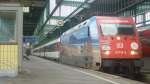 Am 15.9.12 stand die 101 118, welche damals noch für  Packendes Südafrika  warb, mit einer Gäubahn Garnitur im Stuttgarter Hauptbahnhof.