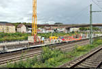 Blick auf die Bauarbeiten am Abstellbahnhof Stuttgart-Untertürkheim bzw.