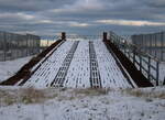 Blick auf die alte Rampe hinter dem Bahnhof Warnemünde.07.01.2024
