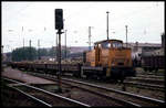 106821 war am 7.6.1991 im Bahnhof Weimar um 14.06 Uhr im Bauzugdienst zu beobachten.