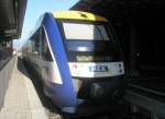 Hier ein HEX nach Halle (Saale) Hbf., bei der Ausfahrt am 20.10.2009 aus dem Bahnhof Wernigerode.