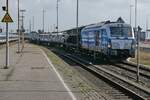 Einfahrt von 247 909 mit einem RDC AUTOZUG Sylt in den Bahnhof von Westerland (Sylt) am 06.09.2021