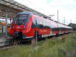 Dank eines Abstechers zum Wismarer Bahnhof konnte ich,am 31.August 2014,den 442 856 fotografieren.