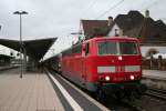 181 218-9 mit einem IC nach Strabourg am 22.05.13 beim Halt in Worms Hbf.