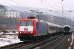 Eurobahn 185-CL 003 mit dem RE13 in Wuppertal Steinbeck,6.2.2010.