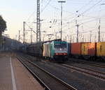 186 207 von der Rurtalbahn steht in Aachen-West mit einem Güterzug.