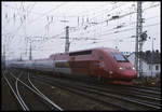 Thalys 4343 erreicht hier am 18.2.2001 um 12.53 Uhr aus Köln kommend den HBF Aachen.