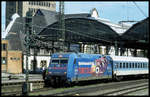 101066 Makrolon hat hier am 13.5.2001 um 12.58 Uhr im HBF Aachen einen Interregio in Richtung Köln bespannt.