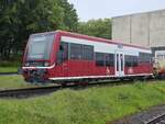 Der VT 504 006 der Rurtalbahn bei Aachen West. Als Versuchsfahrzeug wird mit ihm ein selbstfahrender Zug getestet. (Aufgenommen: 11.05.2026)