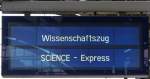 Screen whrend des Besuchs des Science Express in Aachen HBF, aufgenommen am 16.05.2009