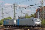 185 684-8 und 185 674-9  Rurtalbahn  stehen abgestellt in Aachen Hbf, 24.7.10