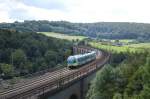 Br 426 (ET 004) der WFB als RB von Paderborn Hbf nach Herford bei der berquerung des Bekeviaduktes kurz vor Altenbeken, 14.07.09