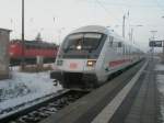 Hier IC2352 von Stralsund nach Erfurt Hbf., bei der Einfahrt am 23.12.2009 in Angermnde.