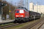 DBC 232 347 vor M-Zug am 19.04.2021 - Bf Anklam durch von WRS nach WDH