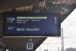 AUGSBURG, 03.10.2014, Zugzielanzeiger im Hauptbahnhof für ICE 1008 nach Berlin Gesundbrunnen
