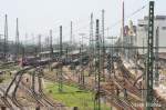 Gleisfeld des Augsburger HBF mit Blickrichtung Nord (Augsburg-Oberhausen)  Aufgenommen 24.09.2006