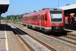 Am 29. Mai 2017 wartet in Aulendorf an der Südbahn der RB nach Ulm HBF auf seine Abfahrt.