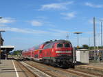 218 432 mit einem IRE nach Stuttgart am 29.7.17 in Aulendorf