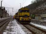 Am 14.02.09 um 09:00 Uhr stand ich in Bad Schandau mit der ITL 293.02 und wartete, bis ich vom abgebildeten 48384 die von der Tschechei kommenden Wagen bernehmen kann. Der Tansport ging nach Hamburg AWHO mit hchstens 65 Km/H, da die Wagen (Faccpp)keine Zulassung fr 100 Km/H haben!