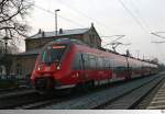 Talent II # 442 804 macht auf seinen Weg nach Saalfeld am 5. Februar 2014 halt in Bad Staffelstein. 