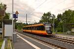 AVG Triebwagen 974 als S42 nach Sinsheim Hbf hat Ausfahrt in Bad Wimpfen am 7.5.2021