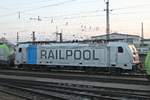 Am Morgen des 10.03.2017 stand Rpool/BLSC 187 009-6 abgestellt zwischen weiteren BLSC-Maschienen im Badischen Bahnhof von Basel und wartete auf ihren nächsten Einsatz.
