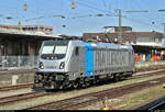 187 003-9 der Railpool GmbH (Mieter unbekannt) steht auf einem Abstellgleis im Bahnhof Basel Bad Bf (CH).
