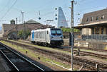 187 003-9 der Railpool GmbH (Mieter unbekannt) steht auf einem Abstellgleis im Bahnhof Basel Bad Bf (CH).