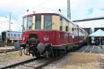 Der alte Haltinger elT 1801a am Nachmittag des 15.09.13 anlsslich des 100. Geburtstag des Badischen Bahnhofs ausgestellt im Fernverkehrswerk Basel.