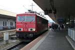 155 013-6 am Nachmittag des 15.09.13 beim Bahnhofsfest vom Badischen Bahnhof in Basel ausgestellt auf Gleis 3.