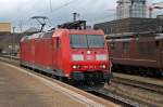 Durchfahrt am 02.05.2014 von DB Schenker 185 108-8 als Lokzug aus Richtung Muttenz in Basel Bad Bf zur Weiterfahrt nach Weil am Rhein/Haltingen.